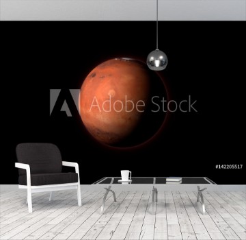 Picture of Planet Mars on a black background